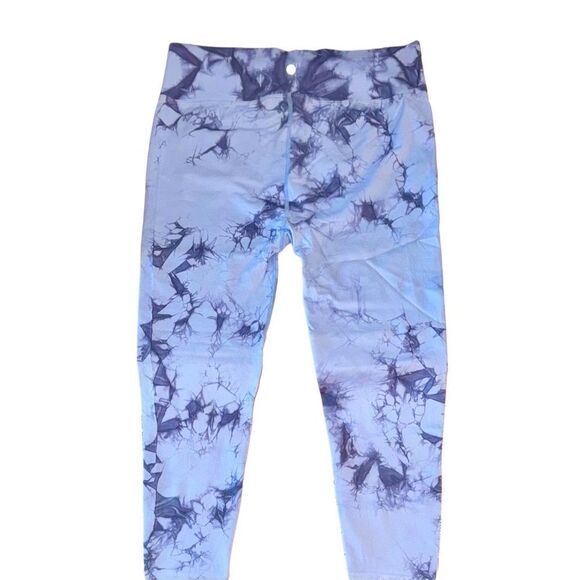 Harmony Balance Workout Yoga Leggings Purple Blue Space Tie Dye Women’s Size XL - Picture 7 of 10